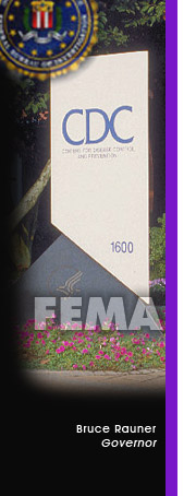 Image of CDC, FBI and FEMA logos