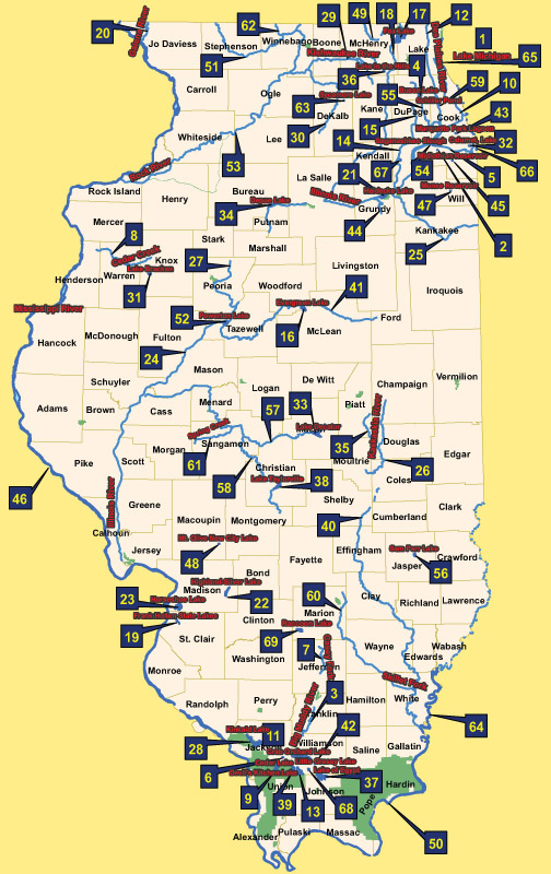 2009 Illinois Fish Advisory Map