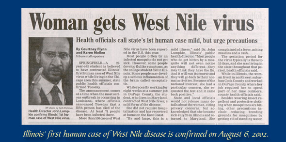 Illinois' first human case of West Nile virus